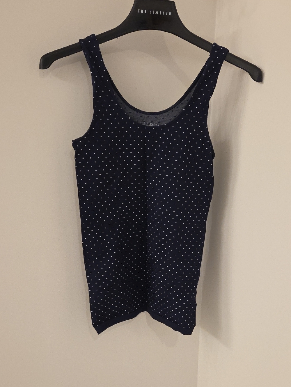 The Limited Navy Blue Polka Dot Tank
